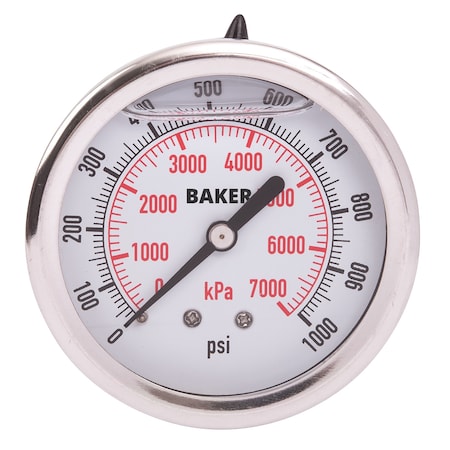 AHNC-1000P Pressure Gauge, 0-1000 PSI